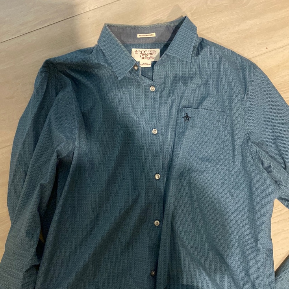 Penguin long sleeve dress shirt as lg